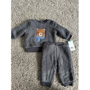 pl baby set teddy bear joggers 2 pcs boys size 6 months Soft Fleece New